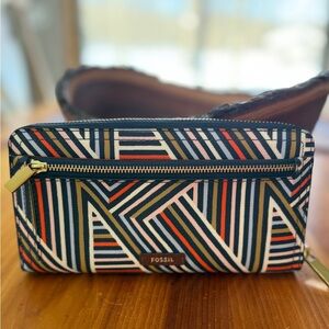 Fossil Multicolor Striped Wallet